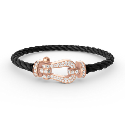 [GALE]FORCE LARGE HORSESHOE FULL DIAMOND BRACELET ROSE GOLD