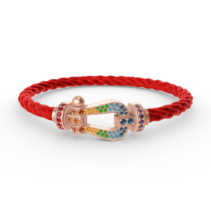 [GALE]FORCE LARGE HORSESHOE  COLORED DIAMOND BRACELET ROSE GOLD