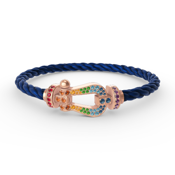 [GALE]FORCE LARGE HORSESHOE  COLORED DIAMOND BRACELET ROSE GOLD
