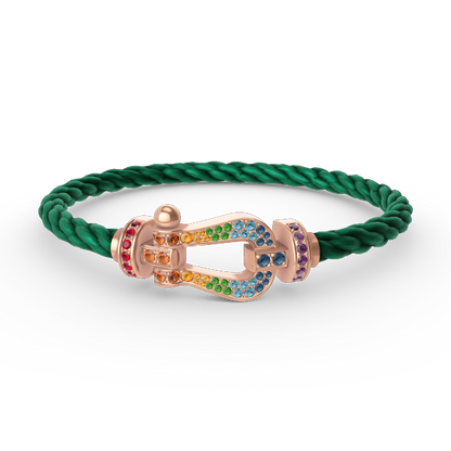[GALE]FORCE LARGE HORSESHOE  COLORED DIAMOND BRACELET ROSE GOLD