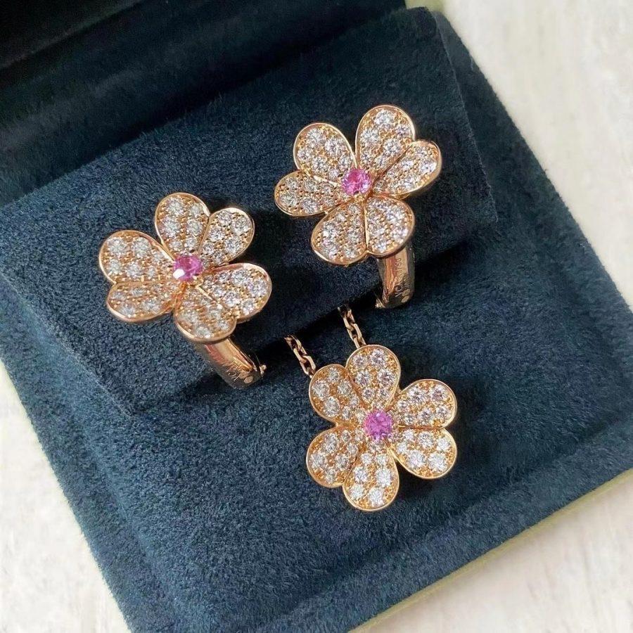 [GALE]FRIVOLE ROSE GOLD FLOWER DIAMOND NECKLACE