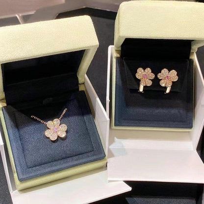 [GALE]FRIVOLE ROSE GOLD FLOWER DIAMOND NECKLACE