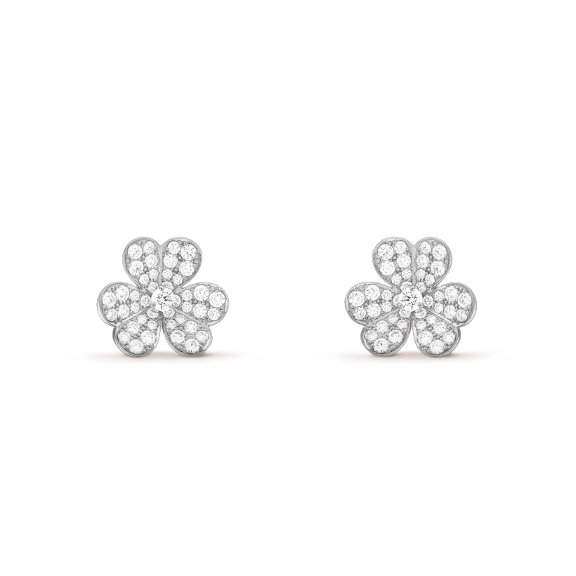 [GALE]FRIVOLE SILBERNE BLUMEN-DIAMANT-OHRRINGE
