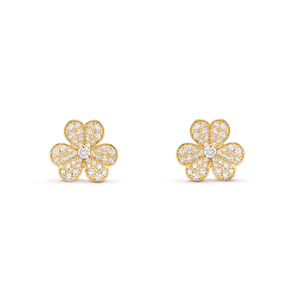 [GALE]FRIVOLE GOLD FLOWER DIAMOND EARRINGS