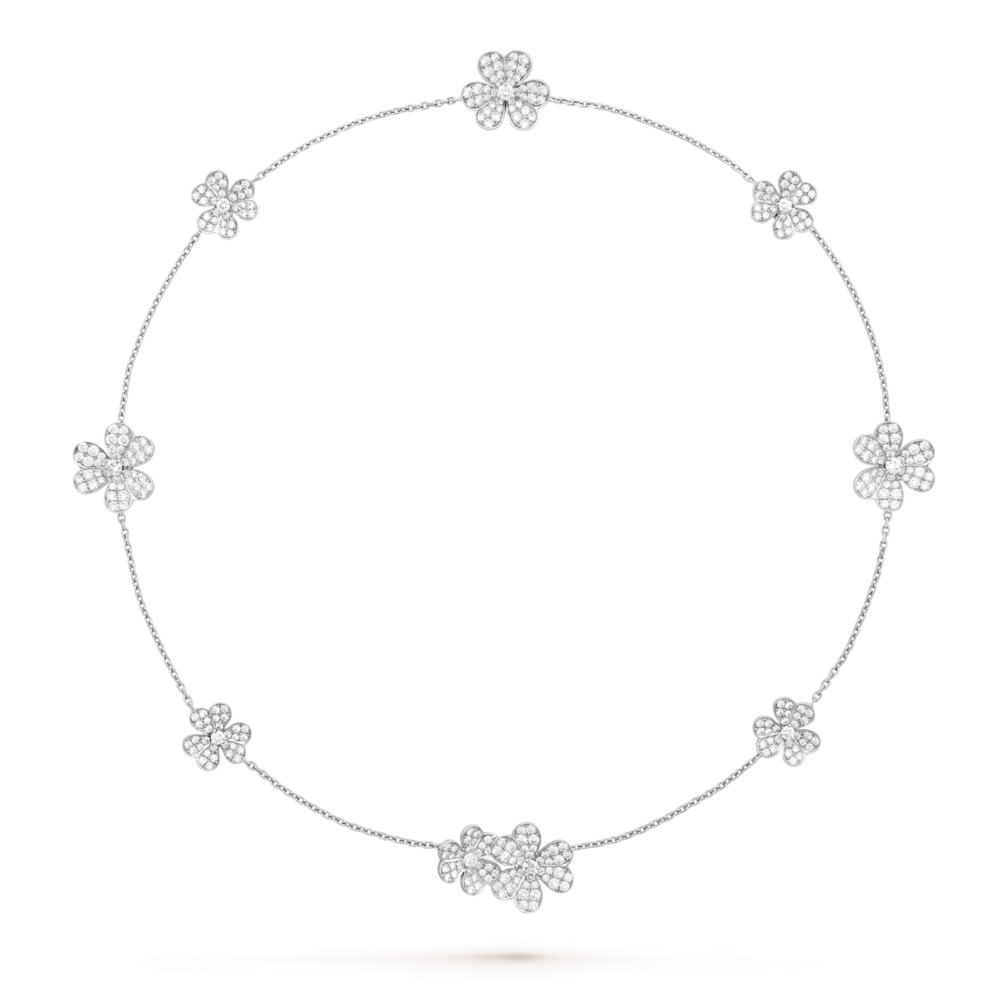 [GALE]FRIVOLE SILBERNE 9-BLUMEN-HALSKETTE