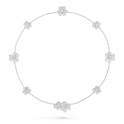 [GALE]FRIVOLE SILBERNE 9-BLUMEN-HALSKETTE
