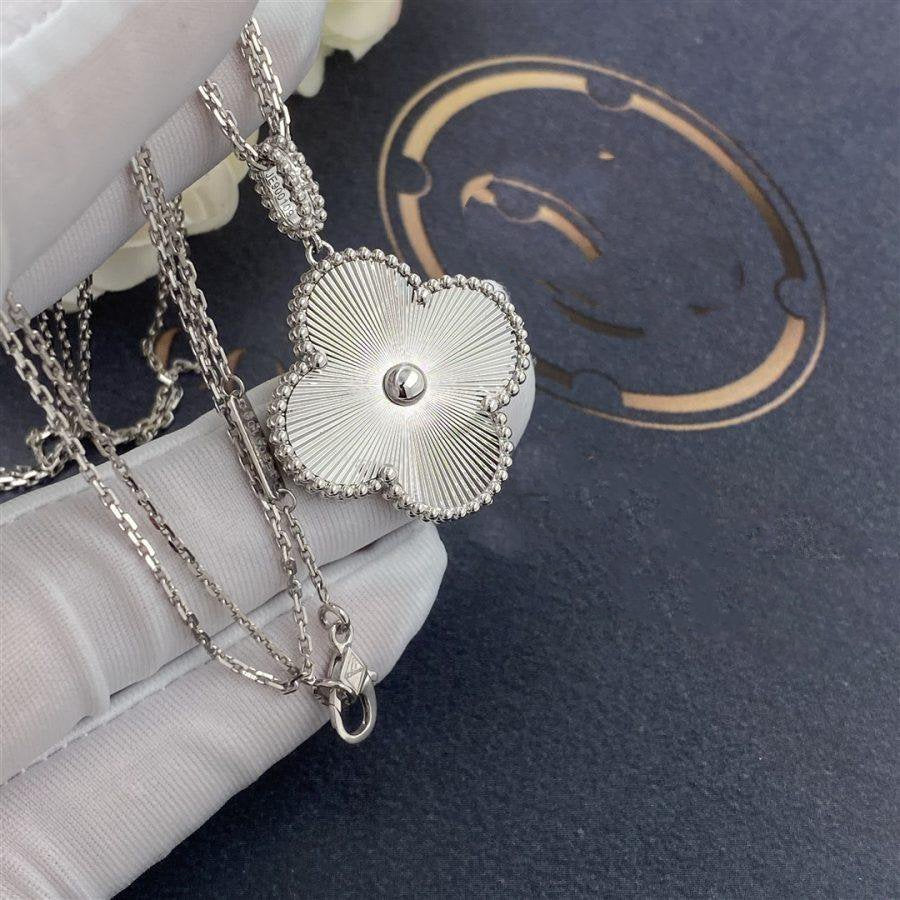 [GALE]CLOVER 25MM SILBER GROSSE KLEE-HALSKETTE