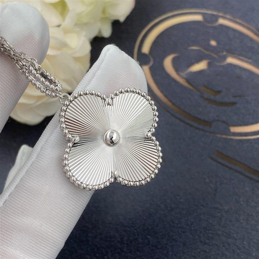 [GALE]CLOVER 25MM SILBER GROSSE KLEE-HALSKETTE