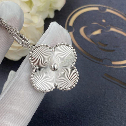 [GALE]CLOVER 25MM SILBER GROSSE KLEE-HALSKETTE