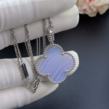 [GALE]CLOVER SILVER CHALCEDONY BIG CLOVER KETTE