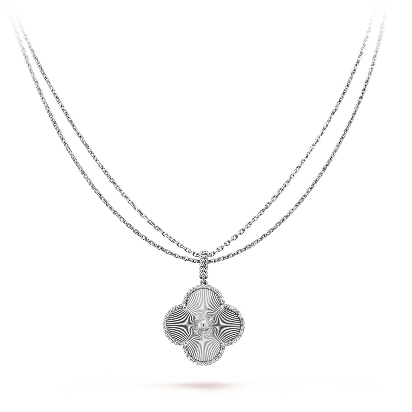 [GALE]CLOVER 25MM SILBER GROSSE KLEE-HALSKETTE