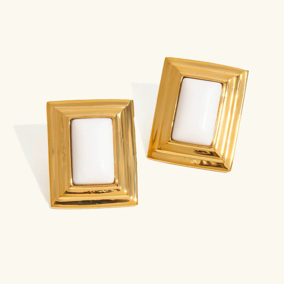 [GALE]Sybil Gold Enamel Earrings