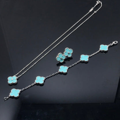 [GALE]CLOVER 1 DIAMOND BLUE SKY SILBERNE OHRRINGE