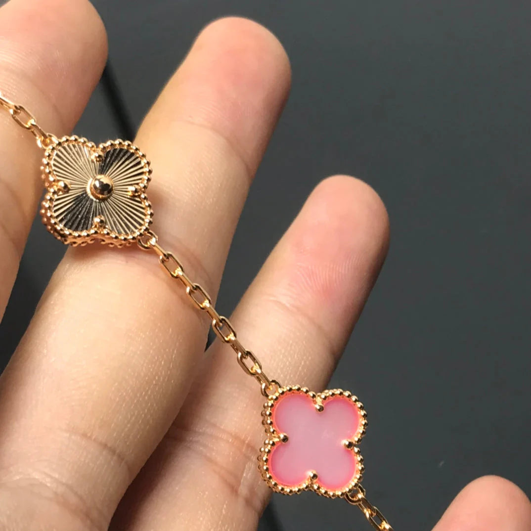 [GALE] CLOVER 5 MOTIFS  PINK MOP BRACELET COLLECTION