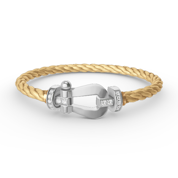 [GALE]FORCE LARGE HORSESHOE HALF DIAMOND BRACELET SILVER