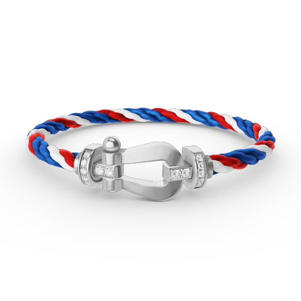 [GALE]FORCE LARGE HORSESHOE HALF DIAMOND BRACELET SILVER