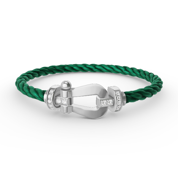 [GALE]FORCE LARGE HORSESHOE HALF DIAMOND BRACELET SILVER