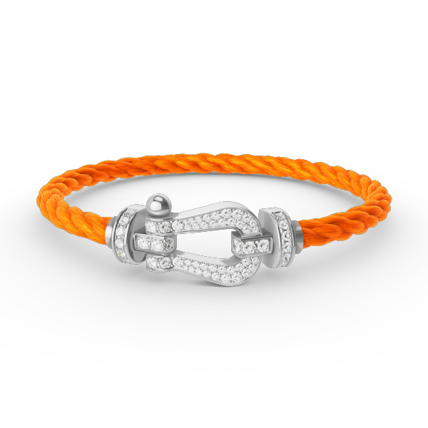 [GALE]FORCE LARGE HORSESHOE FULL DIAMOND BRACELET SILVER