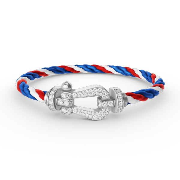 [GALE]FORCE LARGE HORSESHOE FULL DIAMOND BRACELET SILVER