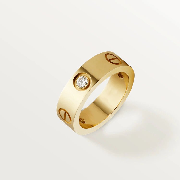 [GALE] Liebesring 5,5 mm, 3 Diamanten, Roségold